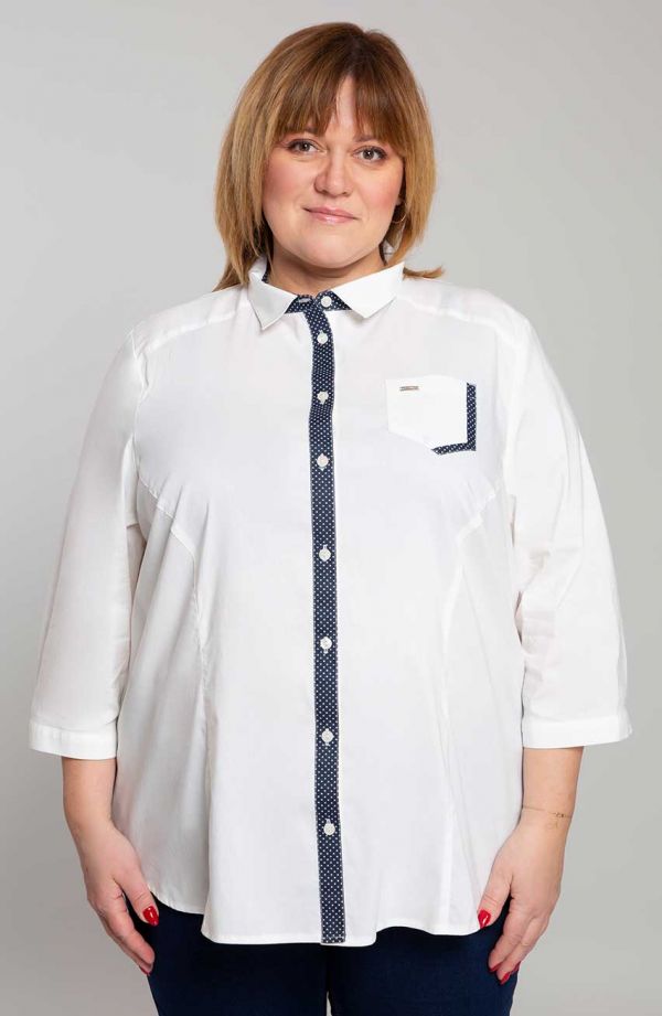 Риза с бели вложки