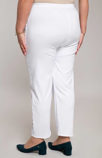 Дълъг бял панталон с джобове