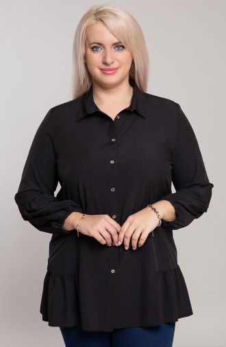 Черна риза-туника с волани