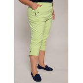 Лайм зелени 3/4 панталони с джобове
