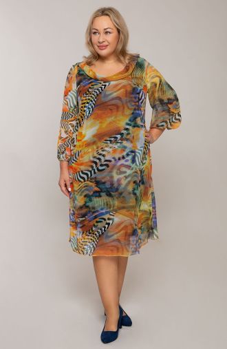 Шифонена рокля слънчева зебра