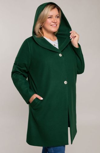 Класическо зелено палто с копчета