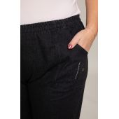 Черен памучен панталон с прав крачол