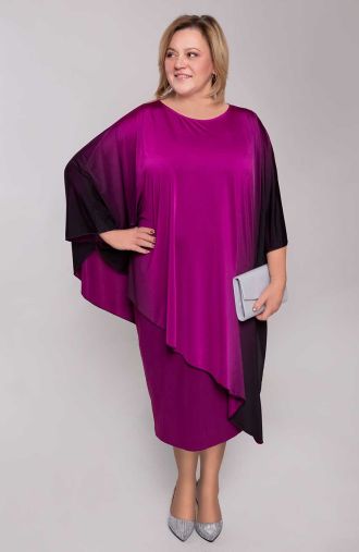 Асиметрична рокля лилаво омбре