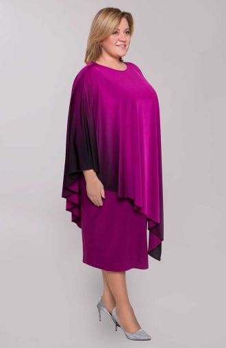 Асиметрична рокля лилаво омбре