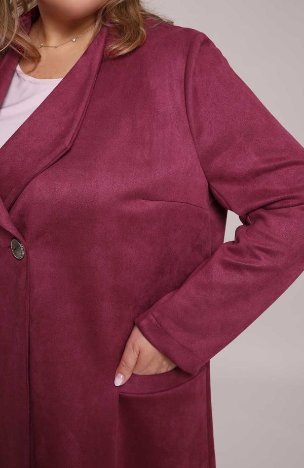 Розово палто с джобове