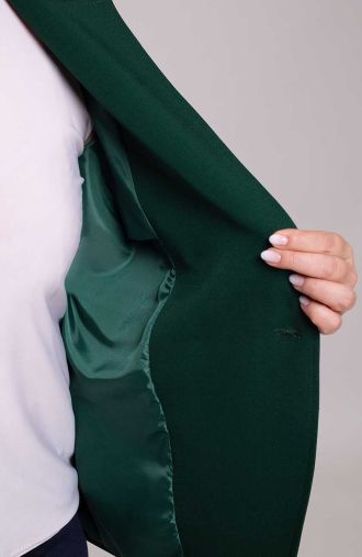Елегантно зелено сако с подплата