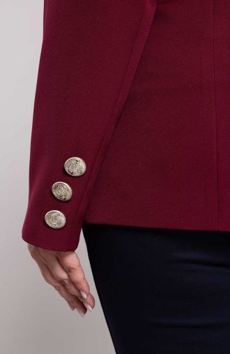 Елегантно сако с подплата в цвят бордо