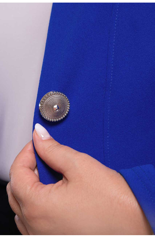 Официално метличино синьо сако с копче