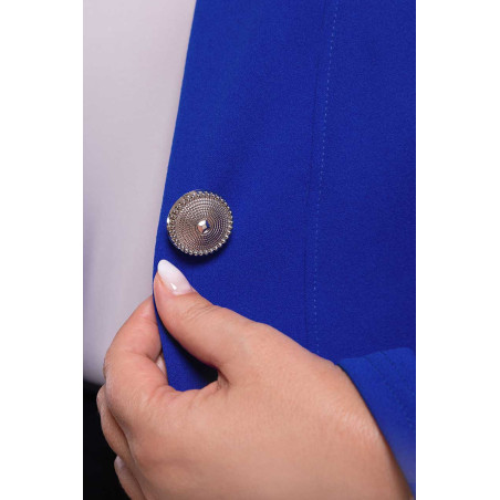 Официално метличино синьо сако с копче