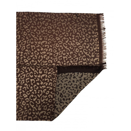 Тънък тъмнокафяв леопардов шал