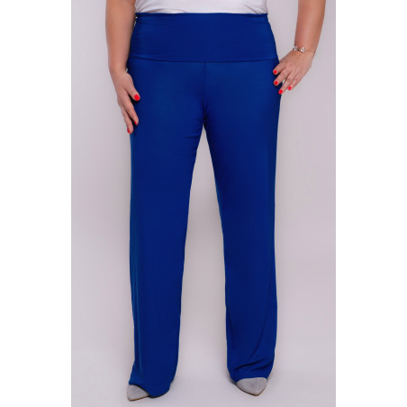 Сини панталони с изтъняващ колан