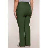 Зелен прав панталон с много висока талия