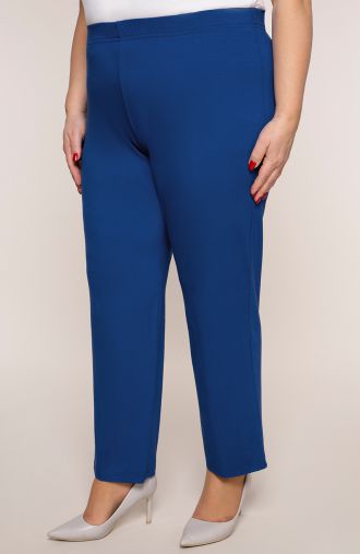Класически тънки панталони в цвят метличина